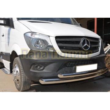 Защита переднего бампера двойная d76/60 для Mercedes-Benz Sprinter 2012-2017