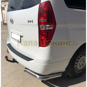 Защита заднего бампера угловая d60 Папа Тюнинг для Hyundai H-1 Grand Starex 2015-2018