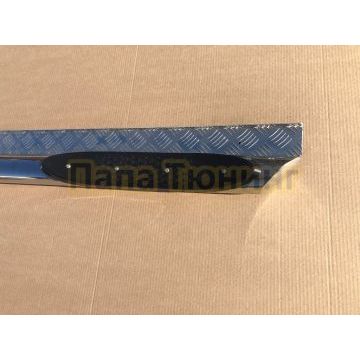 Пороги труба с проступью с алюминиевым листом d76 Папа Тюнинг для Mitsubishi Pajero Sport 1998-2007