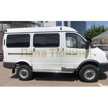 Пороги с накладным листом (пассажирская сторона) d42 Папа Тюнинг ГАЗель Соболь