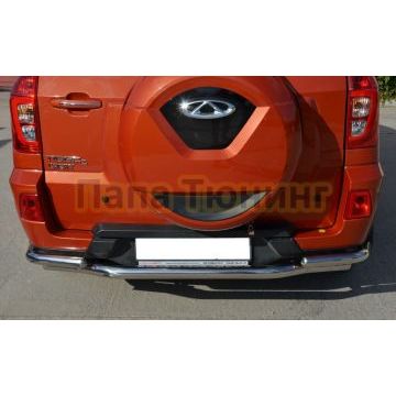 Защита заднего бампера угловая большая d60 для Chery Tiggo 3 2017-