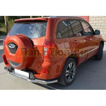 Защита заднего бампера угловая большая d60 для Chery Tiggo 3 2017-
