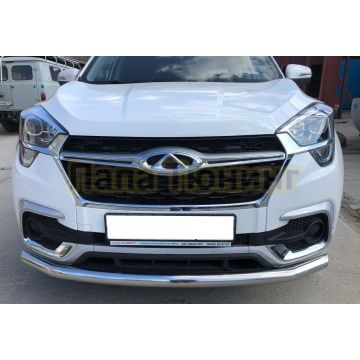 Защита переднего бампера d60 для Chery Tiggo 4 2018-2024