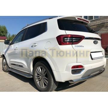 Защита заднего бампера d60 для Chery Tiggo 4 2018-2024