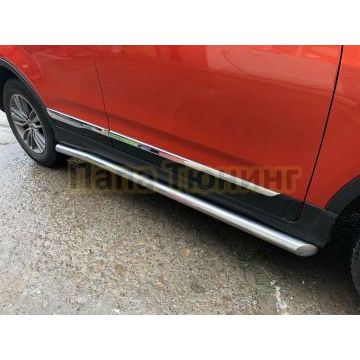 Защита штатного порога труба d60 для Chery Tiggo 5 2016-