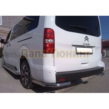 Защита заднего бампера угловая d60 для Citroen SpaceTourer 2018-