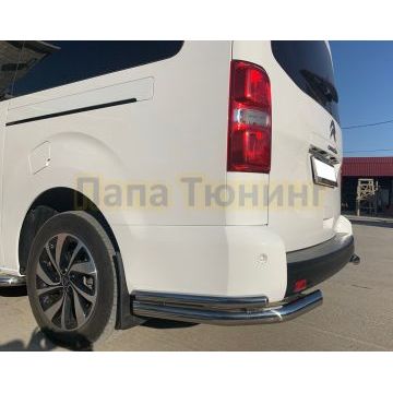 Защита заднего бампера угловая двойная d60/42 для Citroen SpaceTourer 2018-