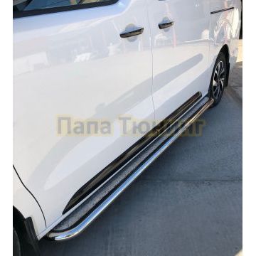 Пороги с накладным листом d53 для Citroen SpaceTourer 2018-
