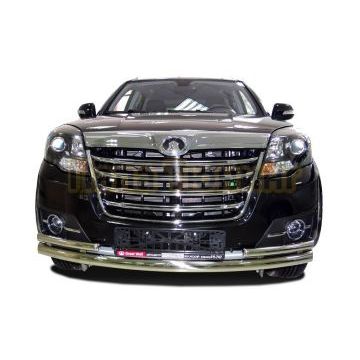 Защита переднего бампера двойная d60/42 для Great Wall Hover H3 2014-