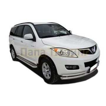 Защита переднего бампера Папа Тюнинг двойная(2 коротких) d60/42 для Haval H5 2020-2024