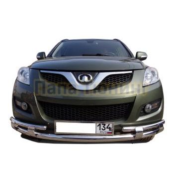 Защита переднего бампера двойная с перемычками d60/42 для Great Wall Hover H5 2010-2015
