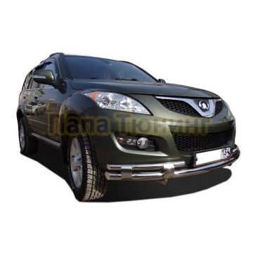 Защита переднего бампера двойная с перемычками d60/42 для Great Wall Hover H5 2010-2015