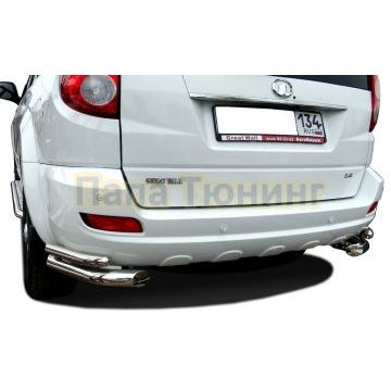 Защита заднего бампера угловая двойная d60/42 для Great Wall Hover H5 2010-2015