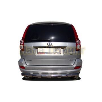 Защита заднего бампера Папа Тюнинг с зубьями d60 для Haval H5 2020-2024