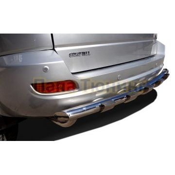 Защита заднего бампера Папа Тюнинг с зубьями d60 для Haval H5 2020-2024