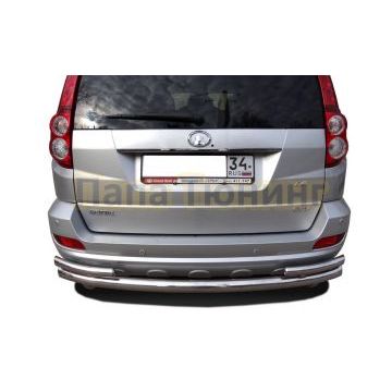 Защита заднего бампера Папа Тюнинг двойная (2коротких) d60/42 для Haval H5 2020-2024