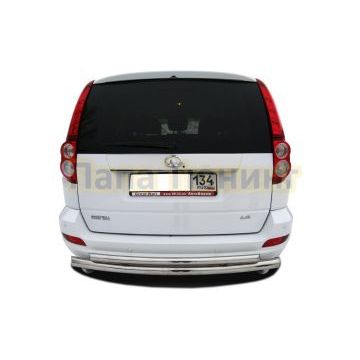 Защита заднего бампера Папа Тюнинг двойная(радиус) d60/42 для Haval H5 2020-2024