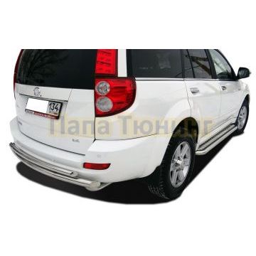 Защита заднего бампера Папа Тюнинг двойная(радиус) d60/42 для Haval H5 2020-2024