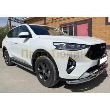 Защита штатного порога d60 для Haval F7 2019-2022