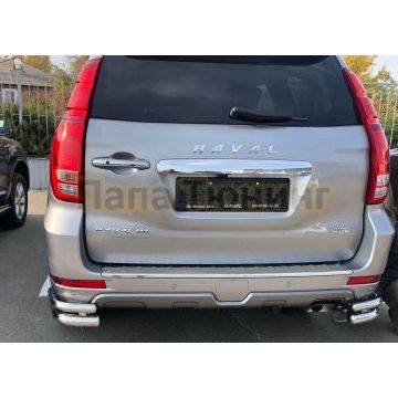 Защита заднего бампера угловая d60/42 для Haval H9 2018-2024