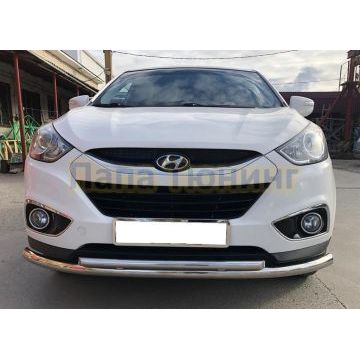 Защита переднего бампера двойная (радиус) d60/42 для Hyundai IX 35 2010-2015