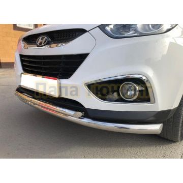 Защита переднего бампера двойная (радиус) d60/42 для Hyundai IX 35 2010-2015