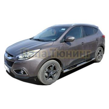 Пороги труба с проступью d76 для Hyundai IX 35 2010-2015