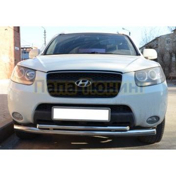 Защита переднего бампера d60/42 для Hyundai Santa Fe 2006-2010