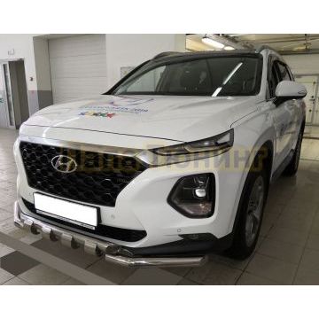 Защита переднего бампера G d60/60 для Hyundai Santa Fe 2018-