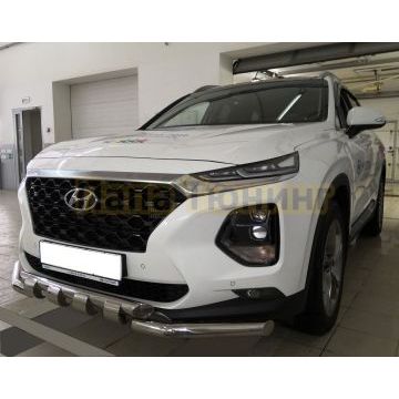 Защита переднего бампера G d60/60 для Hyundai Santa Fe 2018-