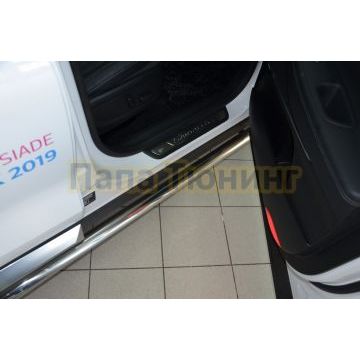 Защита порога труба d60 для Hyundai Santa Fe 2018-