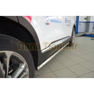 Защита порога труба d60 для Hyundai Santa Fe 2018-