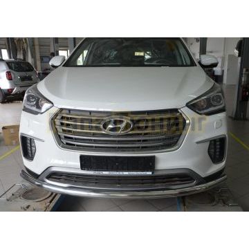 Защита переднего бампера d60 для Hyundai Santa Fe GRAND 2018-