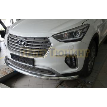 Защита переднего бампера d60 для Hyundai Santa Fe GRAND 2018-