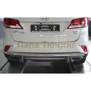 Защита заднего бампера d60 для Hyundai Santa Fe GRAND 2018-