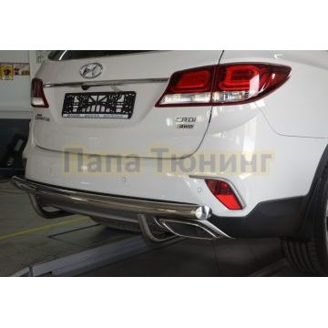 Защита заднего бампера d60 для Hyundai Santa Fe GRAND 2018-