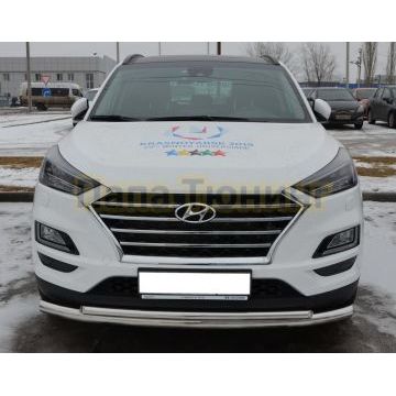 Защита переднего бампера d60/42 для Hyundai Tucson 2018-2021