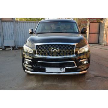 Защита переднего бампера d76 для Infiniti QX80 2017-