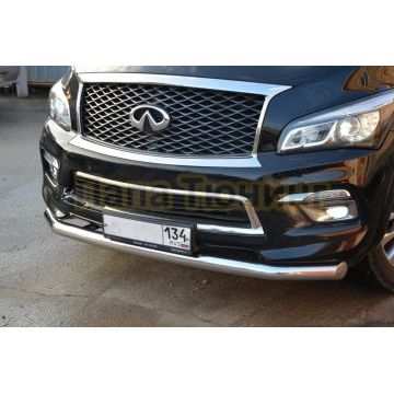 Защита переднего бампера d76 для Infiniti QX80 2017-
