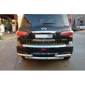 Защита заднего бампера d76 для Infiniti QX80 2017-