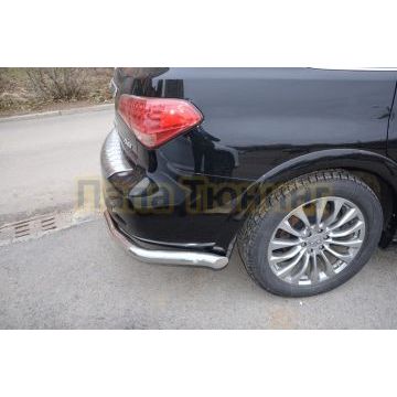 Защита заднего бампера угловая d76 для Infiniti QX56 2010-2013