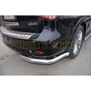 Защита заднего бампера угловая d76 для Infiniti QX56 2010-2013