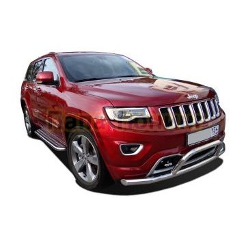 Защита переднего бампера одинарная+низкая скоба d76 для Jeep Grand Cherokee 2013-