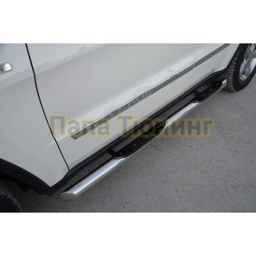 Пороги труба с проступью d76 для Jeep Grand Cherokee 2013-