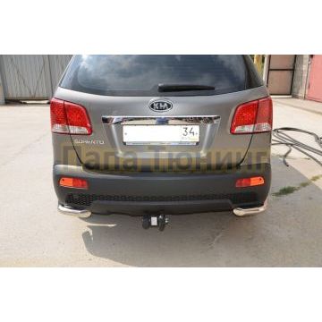 Защита заднего бампера угловая d60 для Kia Sorento 2009-2012