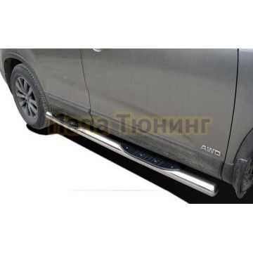 Пороги труба с проступью d76 для Kia Sorento 2009-2012