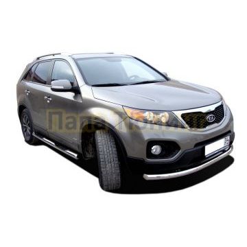 Пороги труба с проступью d76 для Kia Sorento 2009-2012