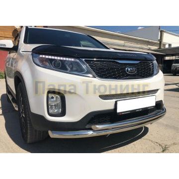 Защита переднего бампера двойная d60/42 для Kia Sorento 2012-