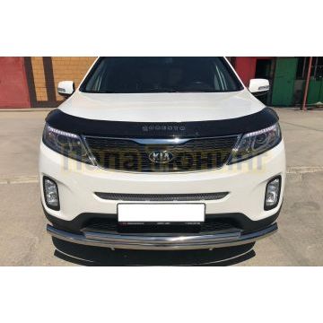 Защита переднего бампера двойная d60/42 для Kia Sorento 2012-