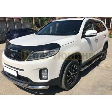 Защита переднего бампера двойная d60/42 для Kia Sorento 2012-